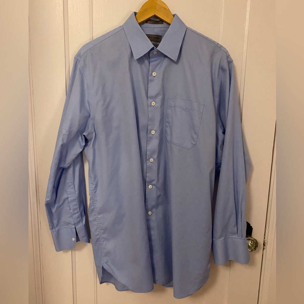 Nordstrom Light Blue Men’s Dress Shirt 100% Cotton Size L Business Work